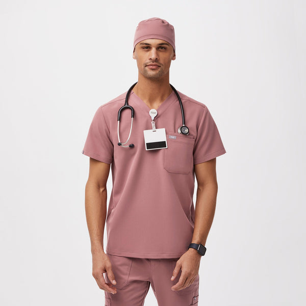 Mauve FIGS Scrub Cap With Buttonholes