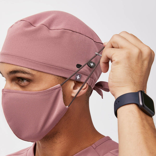 Mauve FIGS Scrub Cap With Buttonholes
