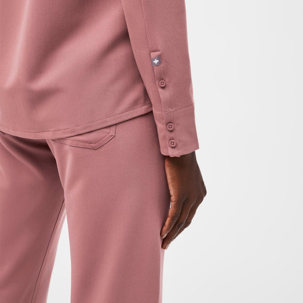 women's Mauve Nala - Long-Sleeve ScrubPolo™