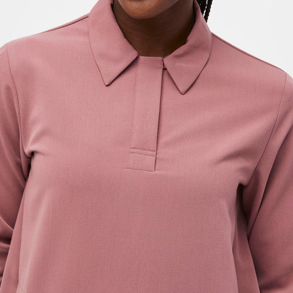 women's Mauve Nala - Long-Sleeve ScrubPolo™