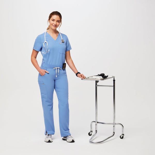 women's Ceil Blue Kade - Petite Straight-Leg Scrub Pant™ (3XL - 6XL)