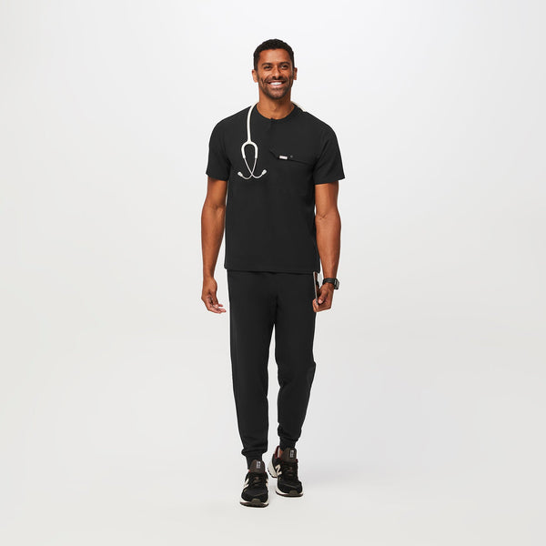 men's Black Corfield - Henley Scrub Top
