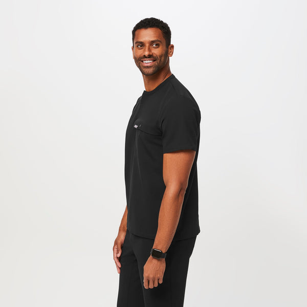 men's Black Corfield - Henley Scrub Top