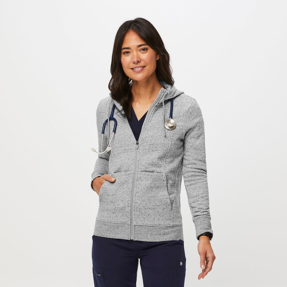 women's Heather Grey On-Shift™ Full-Zip - Hoodie