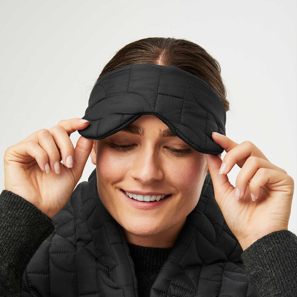 Quilted Puffer Scarf + Eye Mask