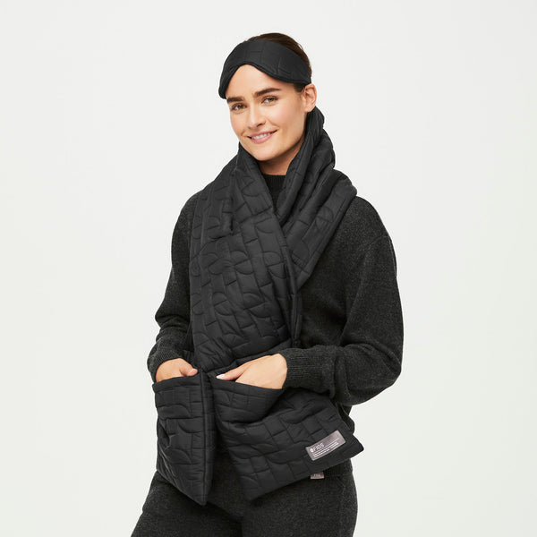 Quilted Puffer Scarf + Eye Mask