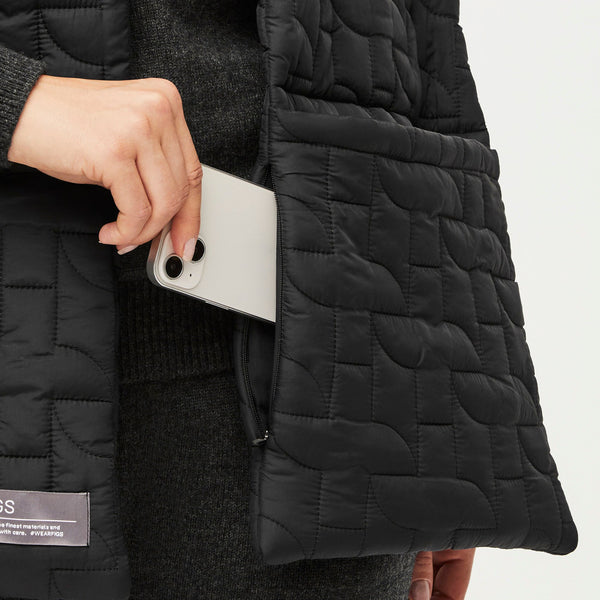 Quilted Puffer Scarf + Eye Mask