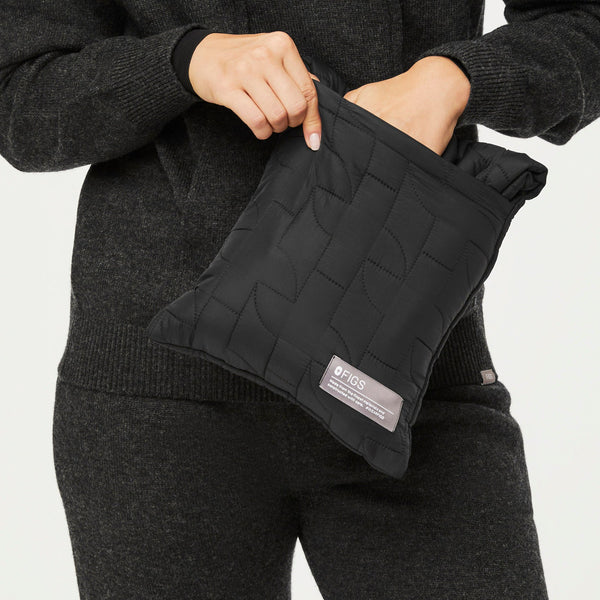 Quilted Puffer Scarf + Eye Mask