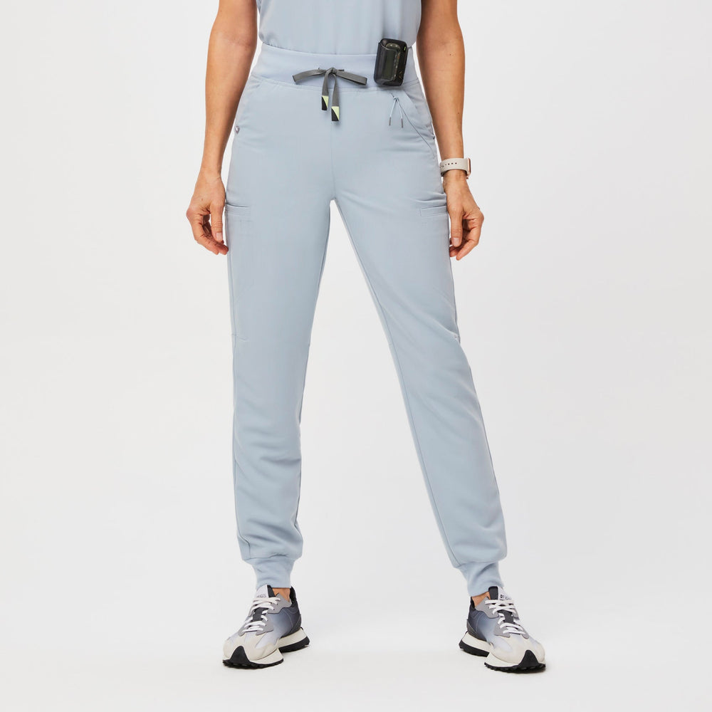 women's Dusty Blue Clara - Petite Jogger Scrub Pant