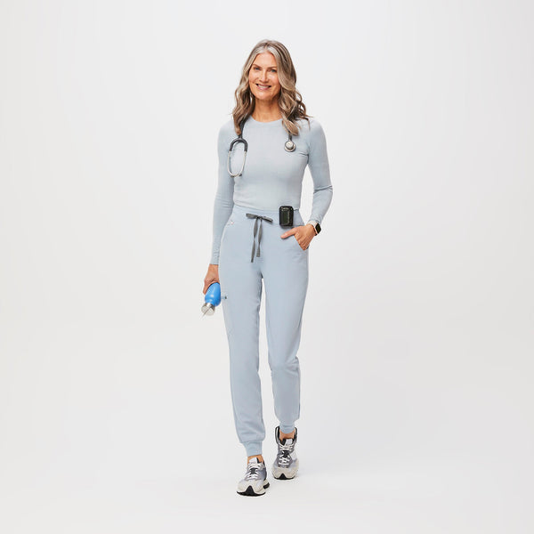 women's Dusty Blue Zamora High-Rise™ - Petite Jogger Scrub Pant
