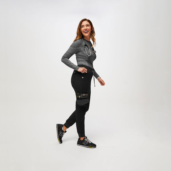 women's Black 22-Pocket - Jogger Scrub Pant
