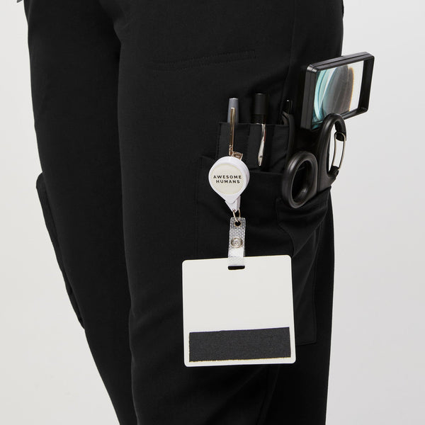 women's Black 22-Pocket - Tall Jogger Scrub Pant