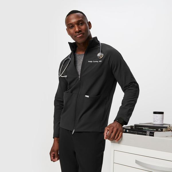 men's Black ContourKnit Scrub Jacket