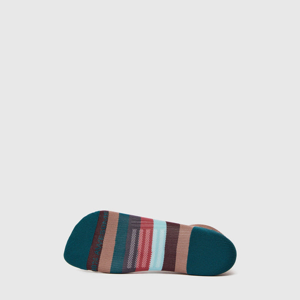 women's Mauve Block Stripe - Ankle Socks