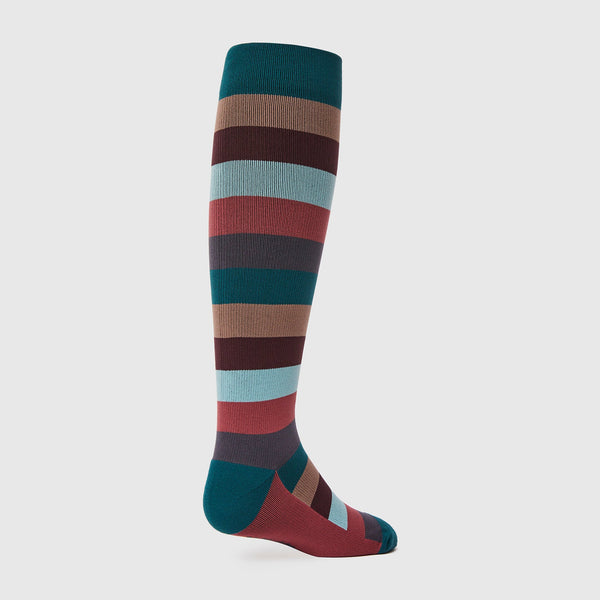 women's Mauve Block Stripe - Compression Socks