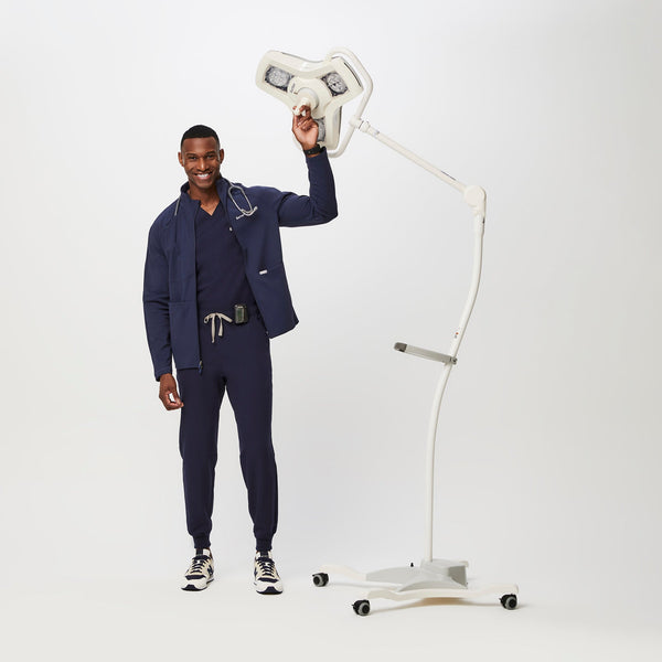 men's Navy ContourKnit Scrub Jacket