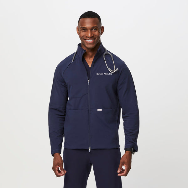men's Navy ContourKnit Scrub Jacket