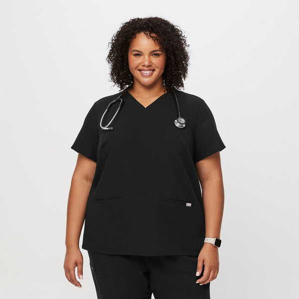 women's Black Casma-  Scrub Top (3XL - 6XL)