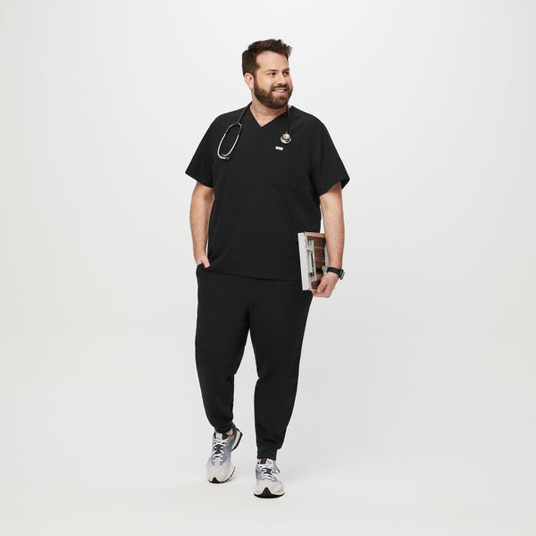 men's Black Leon-  Scrub Top™ (3XL - 6XL)