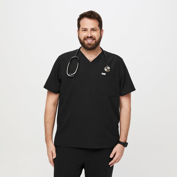 men's Black Leon-  Scrub Top™ (3XL - 6XL)