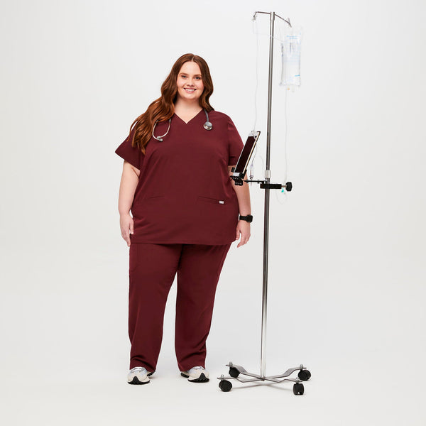 women's Burgundy Casma-  Scrub Top (3XL - 6XL)