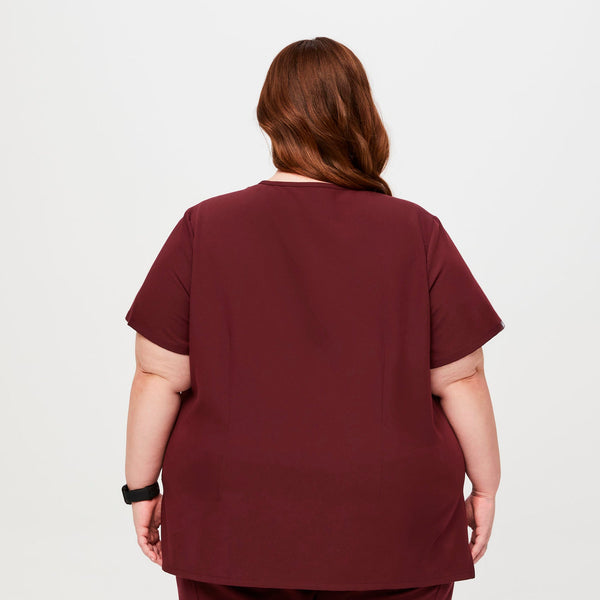 women's Burgundy Casma-  Scrub Top (3XL - 6XL)