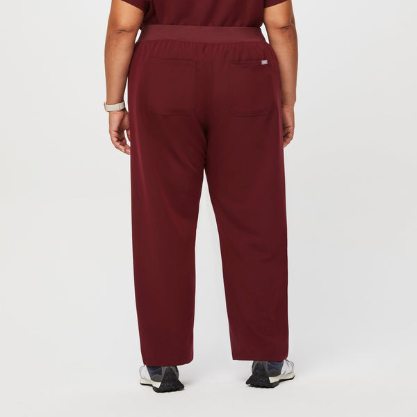 women's Burgundy High Waisted Livingston™ - Tall Basic Scrub Pants (3XL - 6XL)
