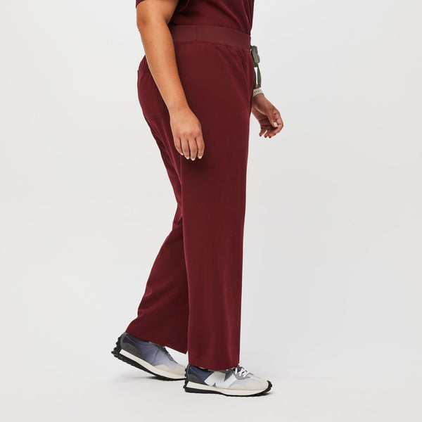 women's Burgundy High Waisted Livingston™ - Tall Basic Scrub Pants (3XL - 6XL)