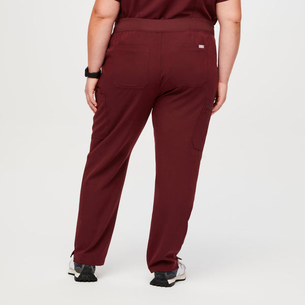 women's Burgundy High Waisted Yola™ - Petite Skinny Scrub Pants (3XL - 6XL)