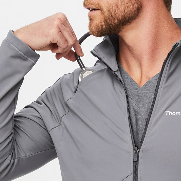 men's Graphite ContourKnit Scrub Jacket