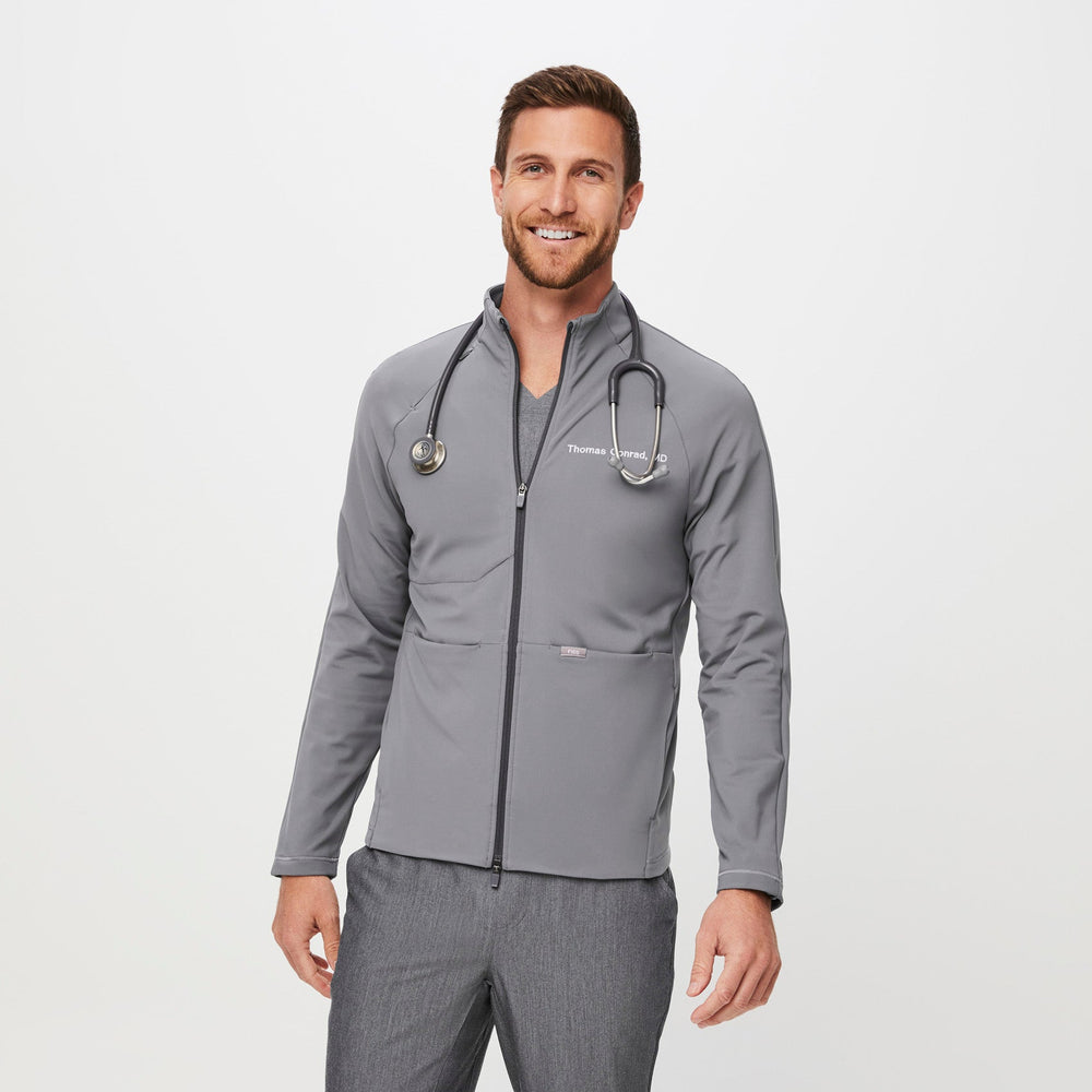 men's Graphite ContourKnit Scrub Jacket