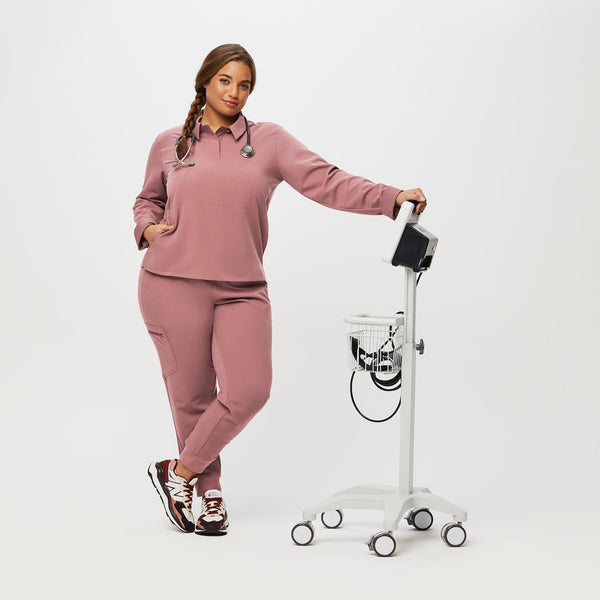 women's Mauve Nala - Long-Sleeve ScrubPolo™