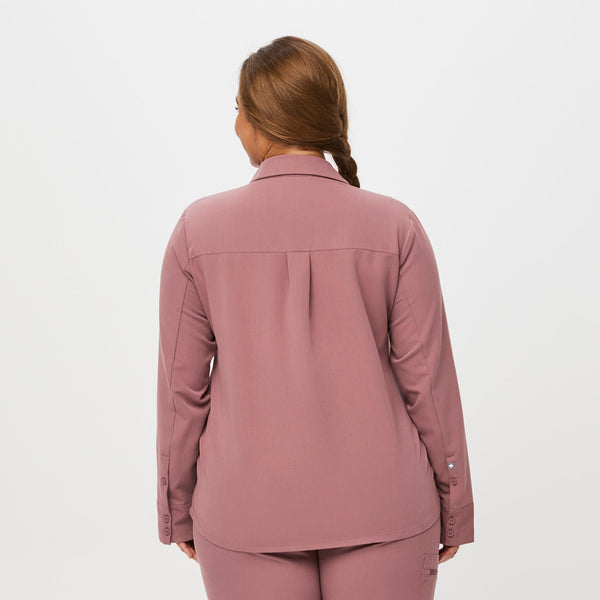 women's Mauve Nala - Long-Sleeve ScrubPolo™