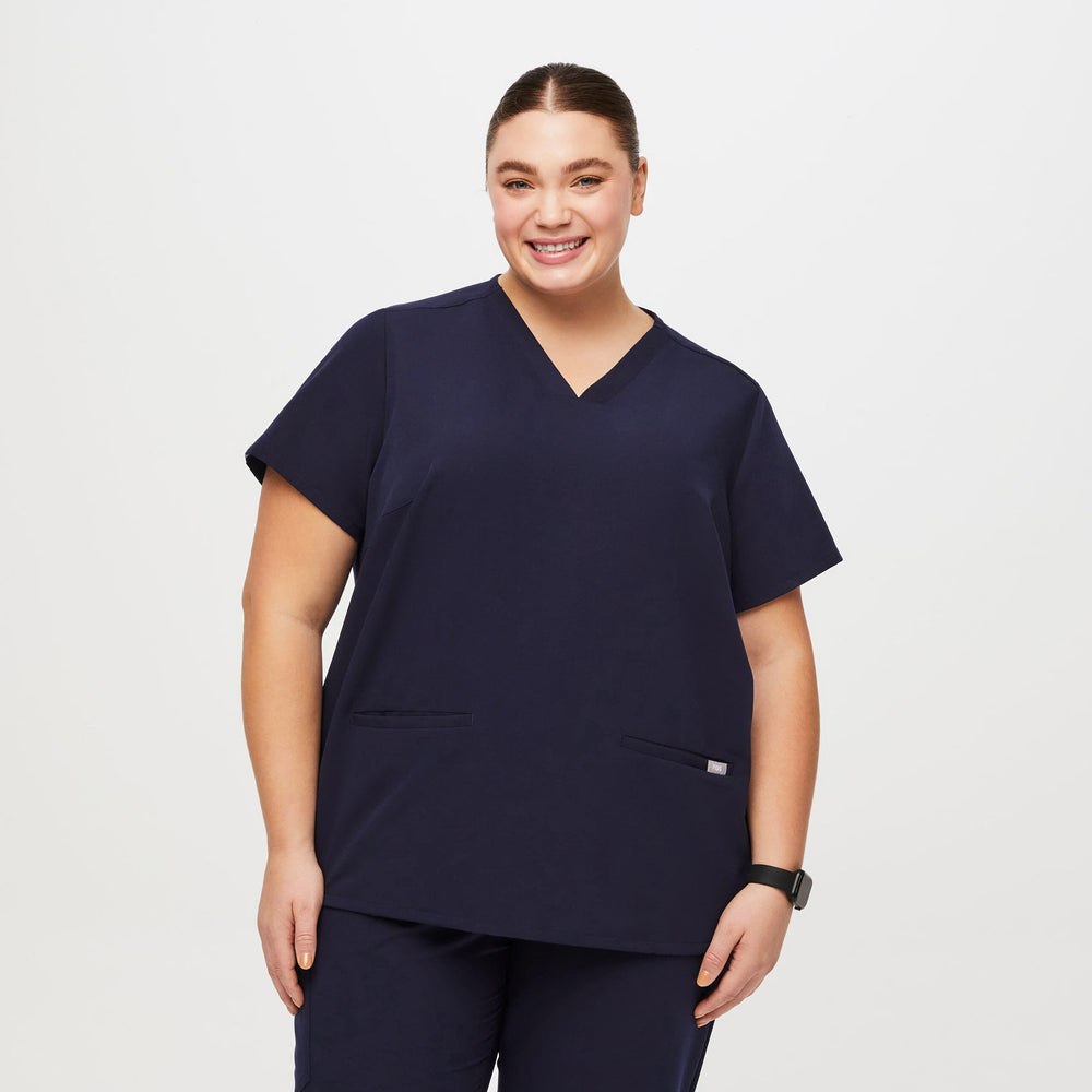 women's Navy Casma-  Scrub Top (3XL - 6XL)