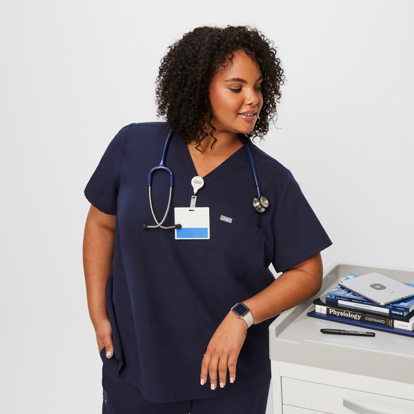 women's Navy Catarina™-  Scrub Top (3XL - 6XL)