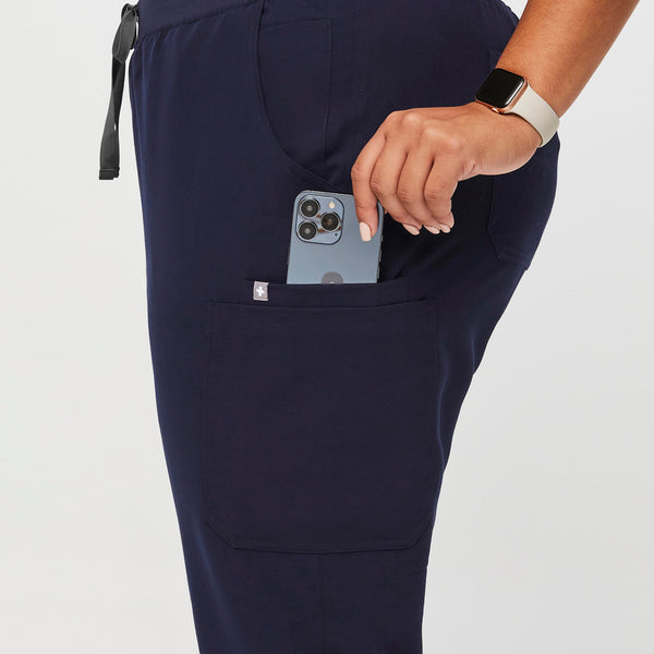 women's Navy High Waisted Yola™ - Petite Skinny Scrub Pants 2.0 (3XL - 6XL)