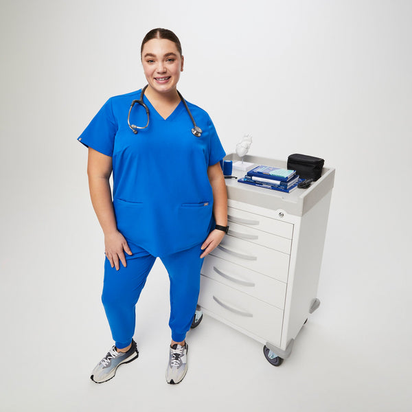 women's Royal Blue Casma-  Scrub Top (3XL - 6XL)