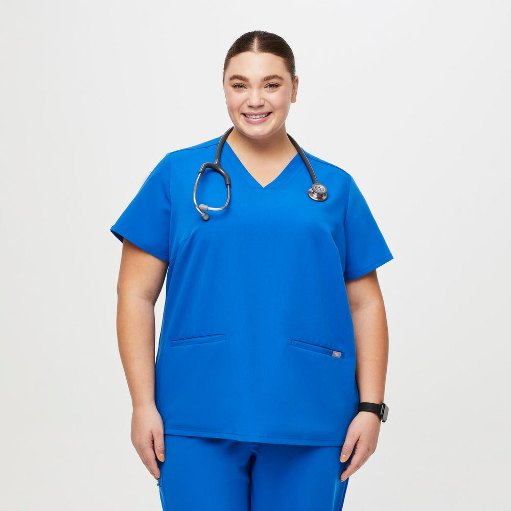 women's Royal Blue Casma-  Scrub Top (3XL - 6XL)