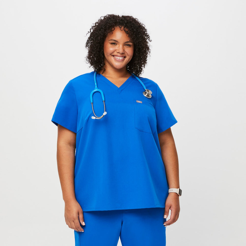 women's Royal Blue Catarina™-  Scrub Top (3XL - 6XL)