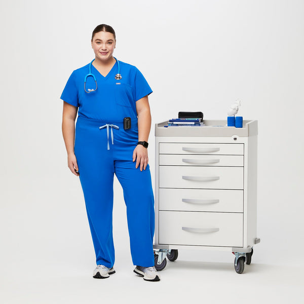 women's Royal Blue High Waisted Livingston™ - Tall Basic Scrub Pants (3XL - 6XL)