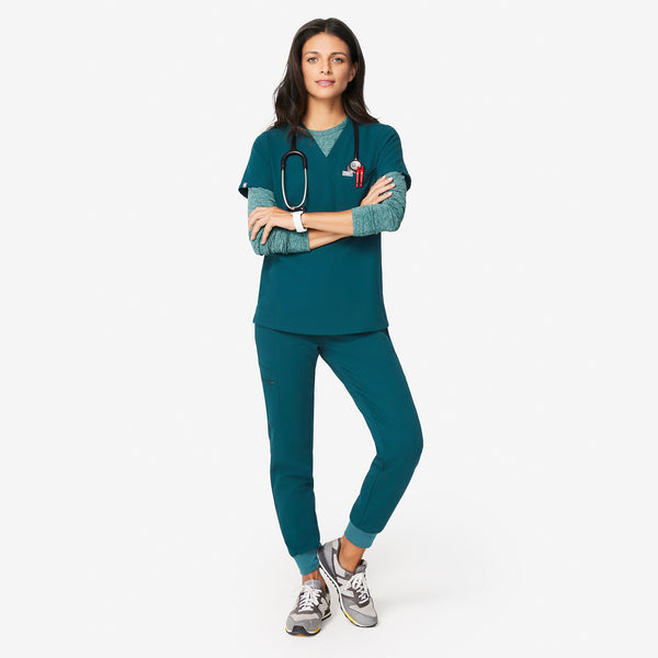 women's Heather Caribbean Blue Salta - Performance Underscrub