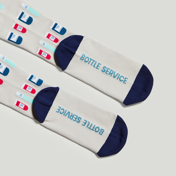 women's Cool Grey Bottle Service - Compression Socks