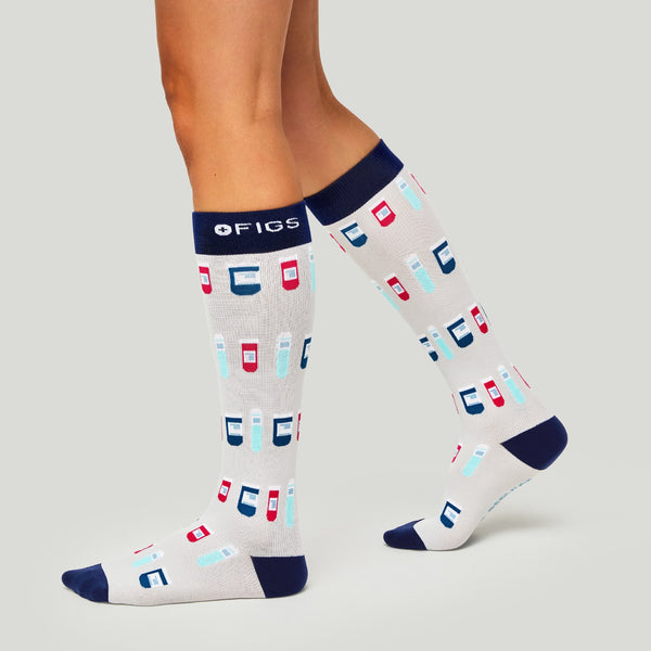 women's Cool Grey Bottle Service - Compression Socks