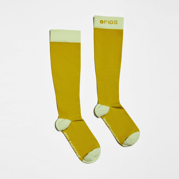 women's Citrine Colorblock - Compression Socks