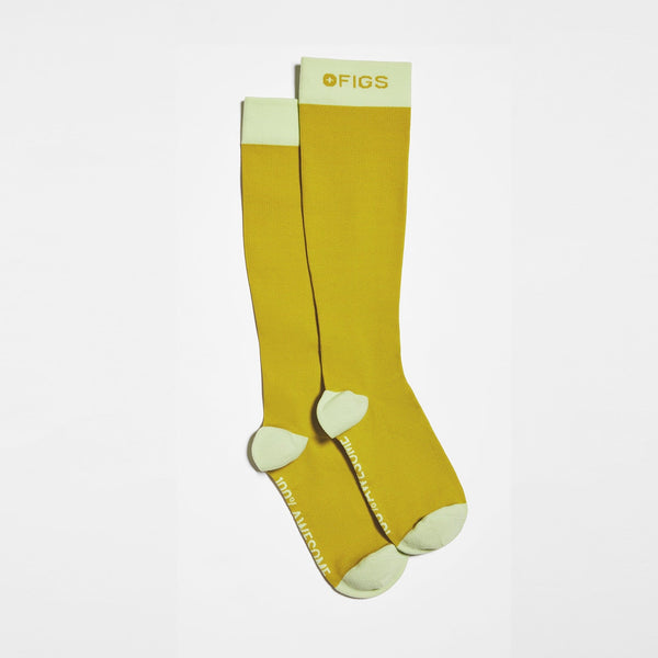 women's Citrine Colorblock - Compression Socks
