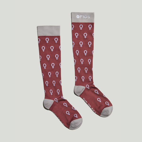 women's Mauve IWD - Compression Socks