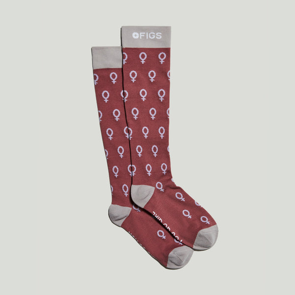 women's Mauve IWD - Compression Socks