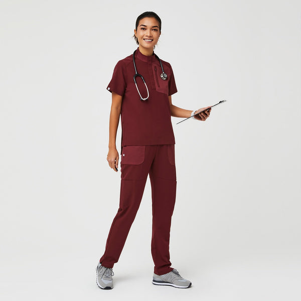 women's Burgundy Jundah - Classic Scrub Top