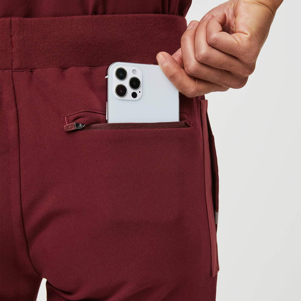 women's Burgundy Mundri - Slim Scrub Pant