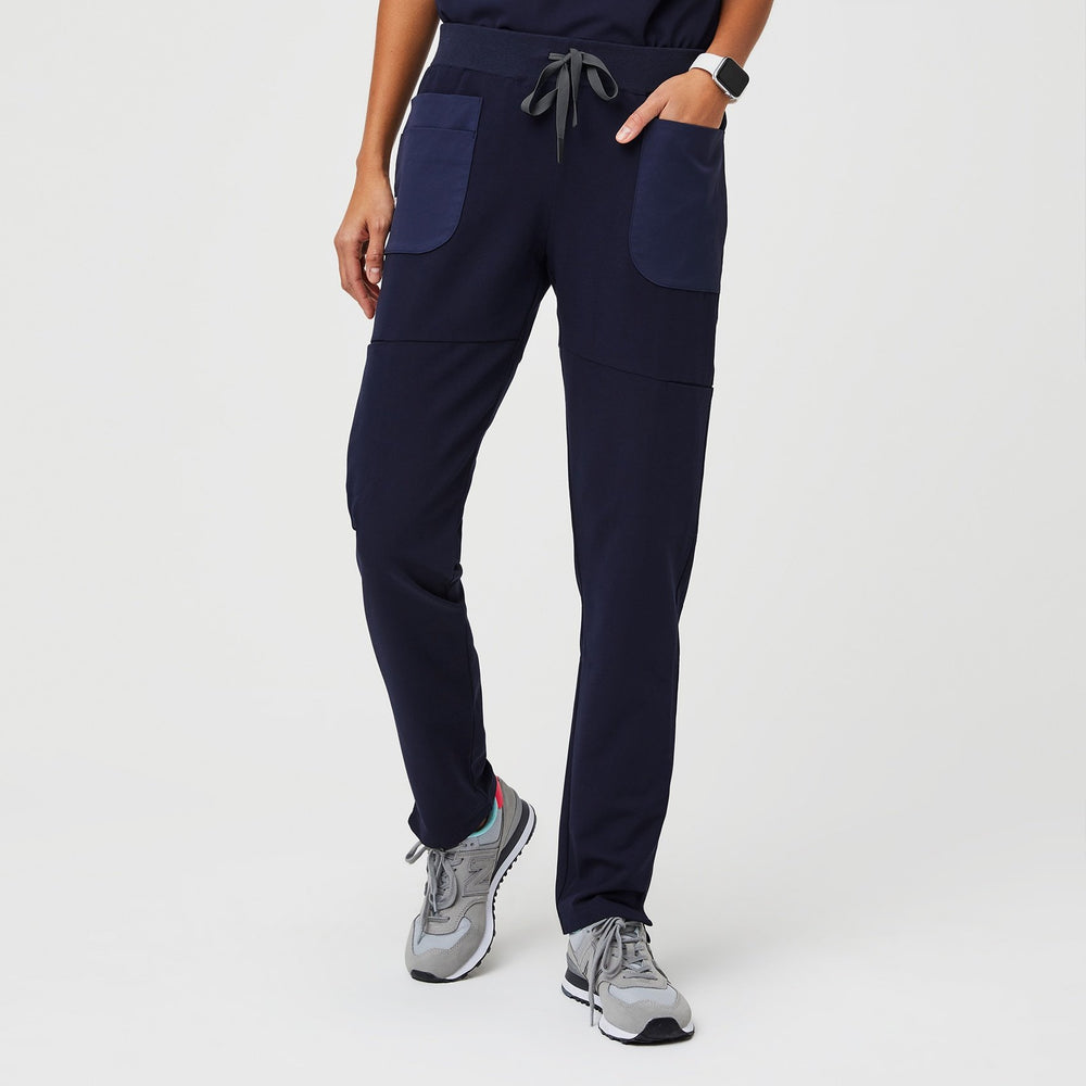 women's Navy Mundri - Slim Scrub Pant